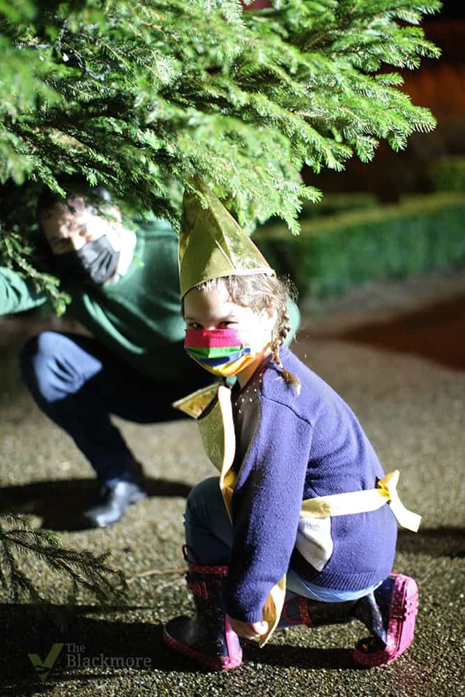 Lacey switching on Christmas lights Blandford