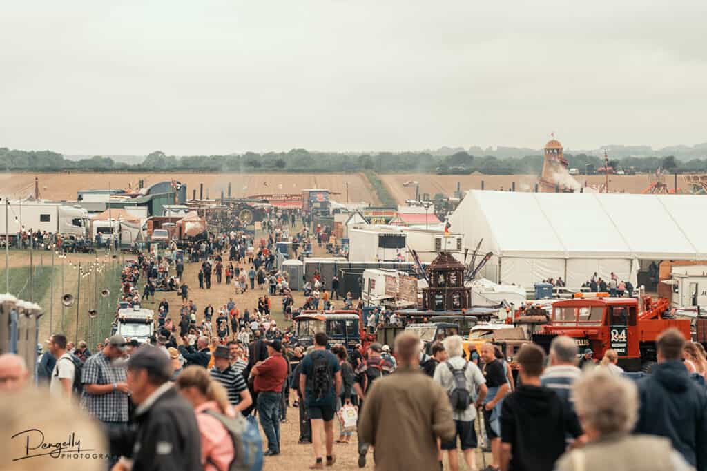 Crowds on the first day of the Great Dorset Steam Fair